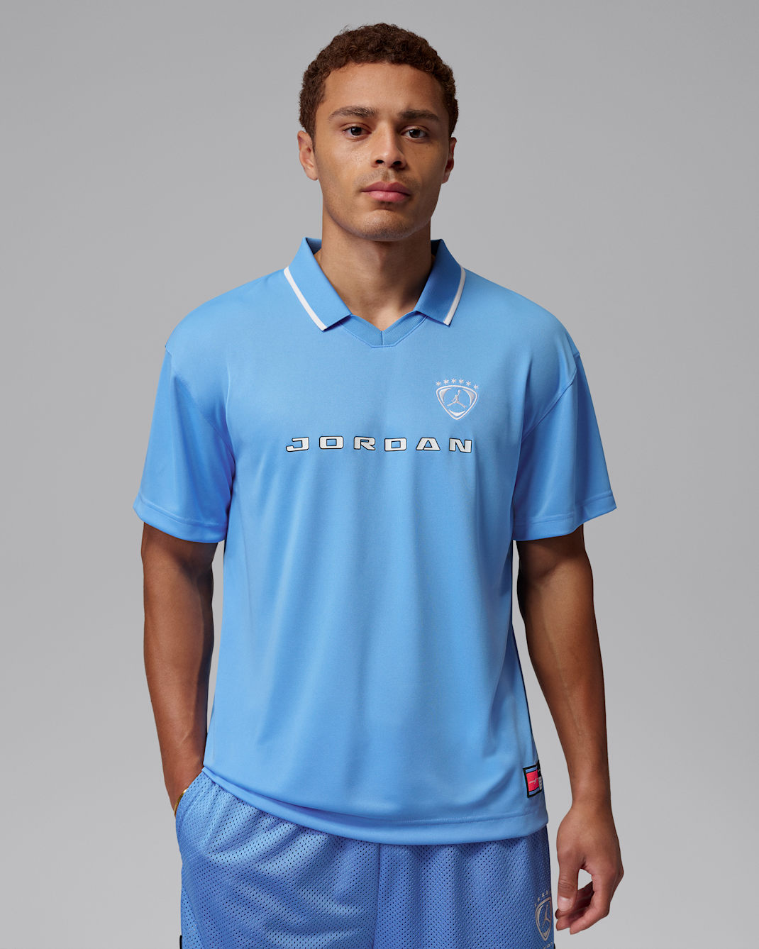 조던 브루클린 남성 축구 탑 - 유니버시티 블루