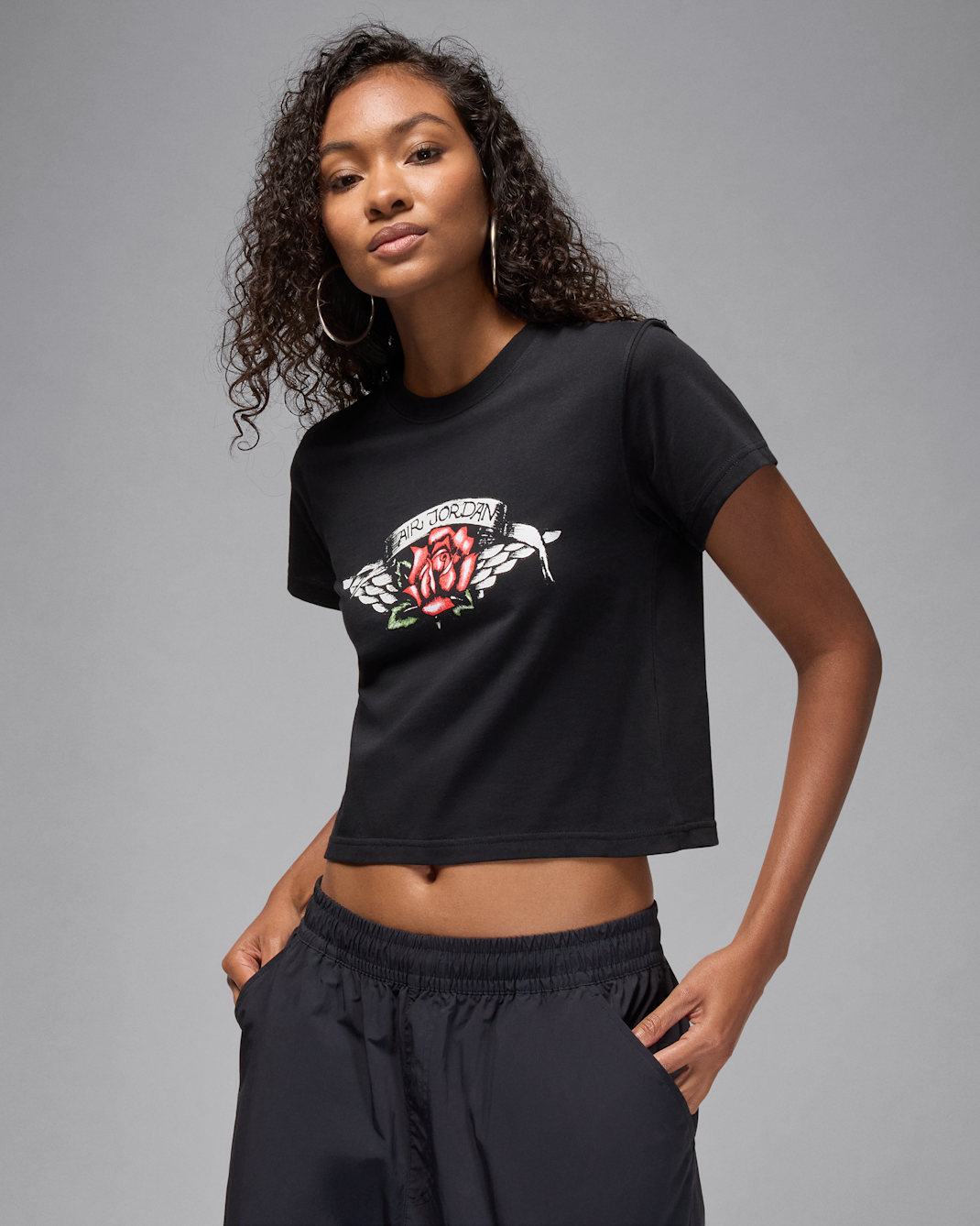 Jordan Flight Women's Slim-Fit Graphic T-Shirt - Black/White
