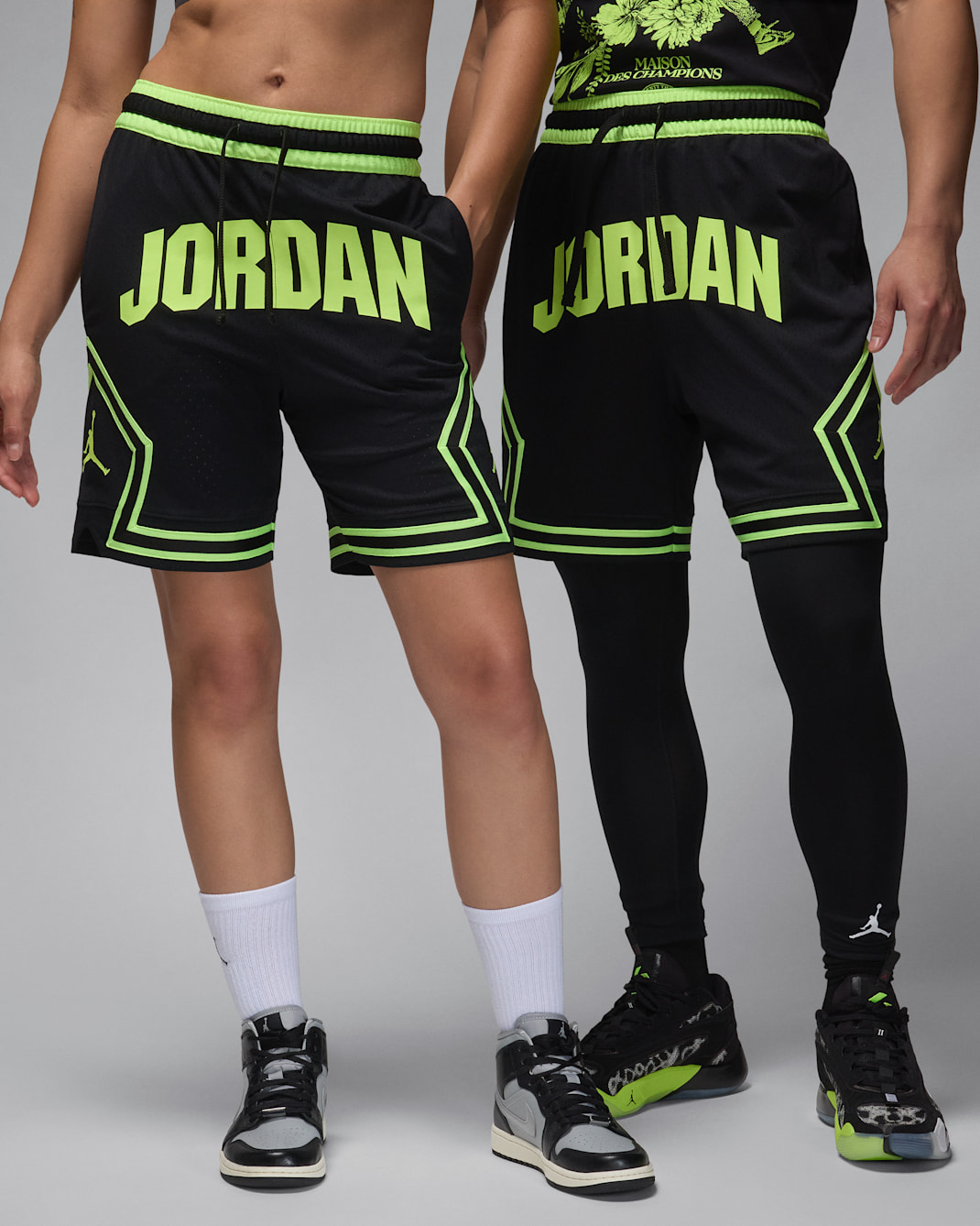 Jordan Sport Men's Dri-FIT Diamond Shorts - Black/Volt Glow/Volt Glow