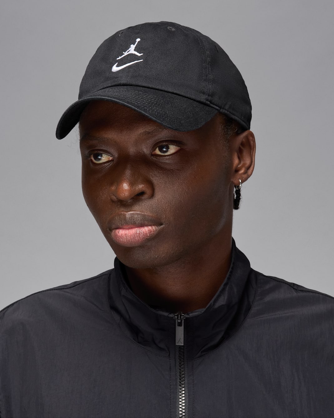 Jordan Club Unstructured Curved-Bill Hat - Black/White