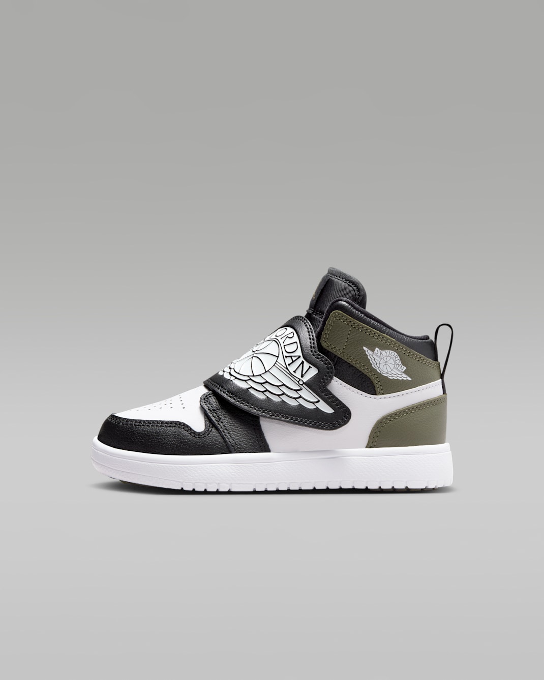 스카이 조던 1 리틀키즈 신발 - 블랙/미디엄 올리브/화이트