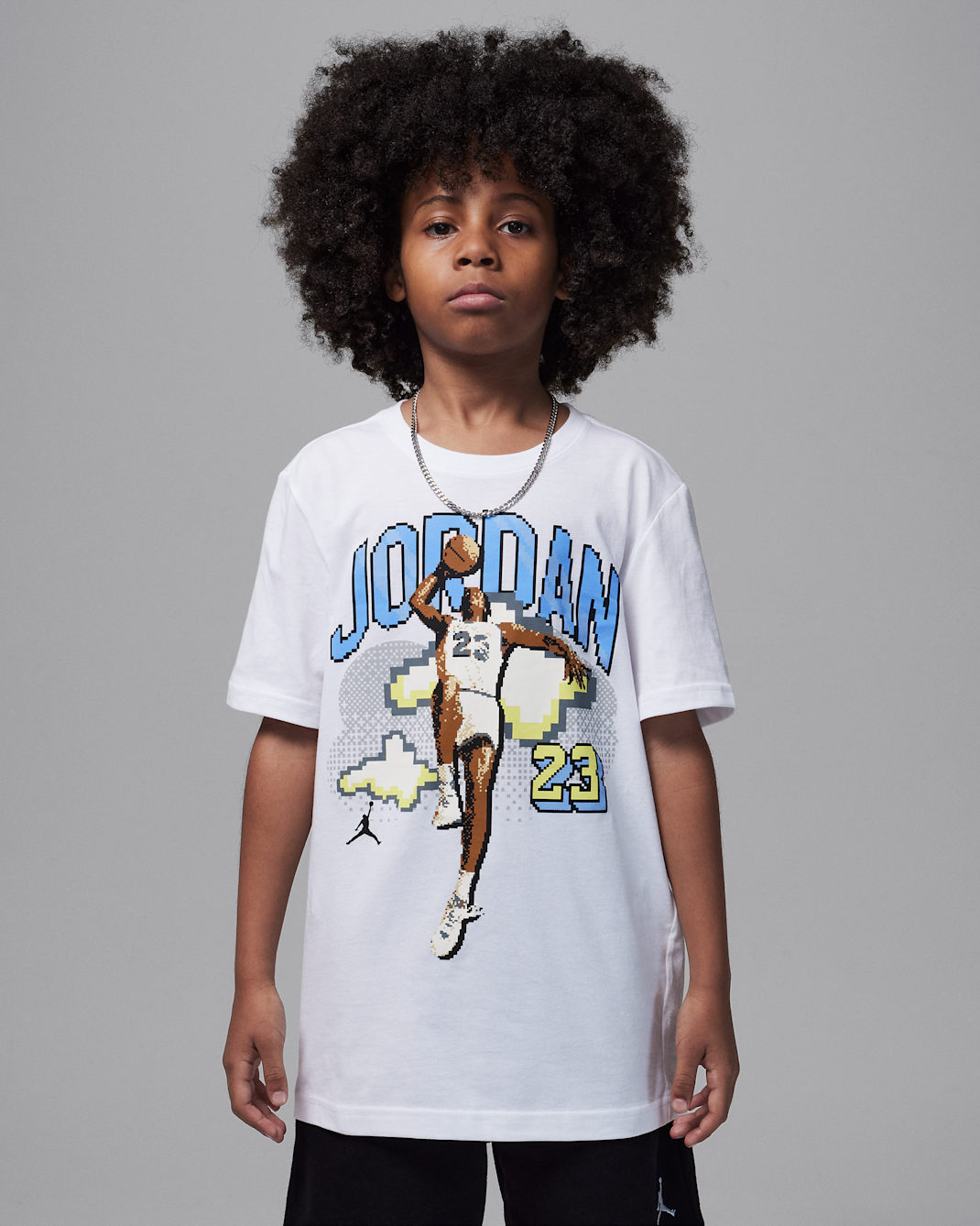 Playera Digi para niños talla grande Jordan Customized Air - Blanco