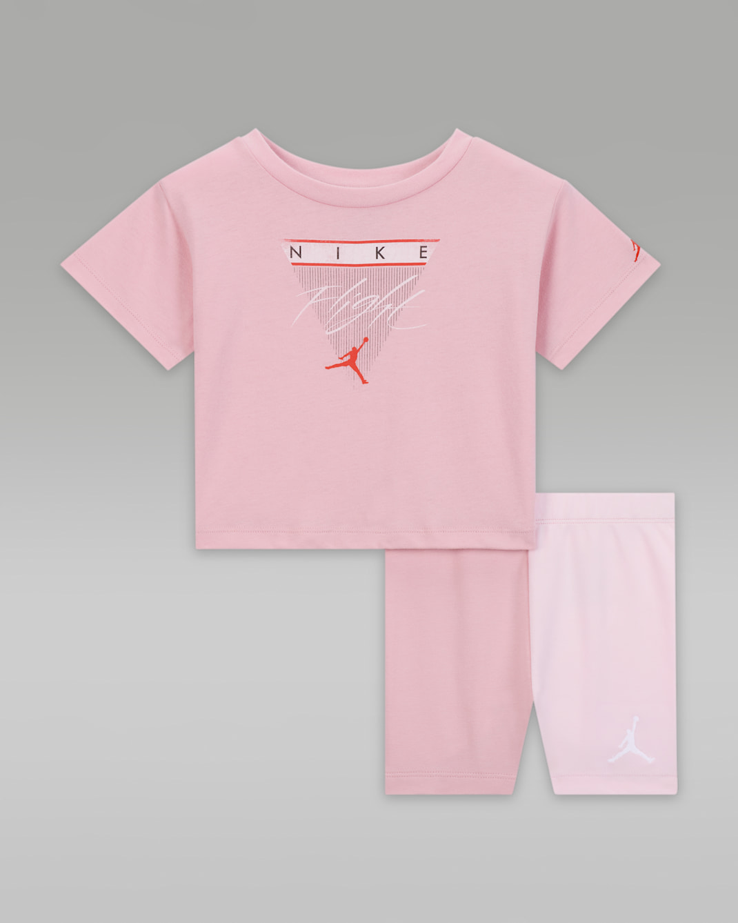 Jordan Mini Me Flight kerékpáros rövidnadrágszett babáknak (12-24 hónapos korig) - Pink Glaze