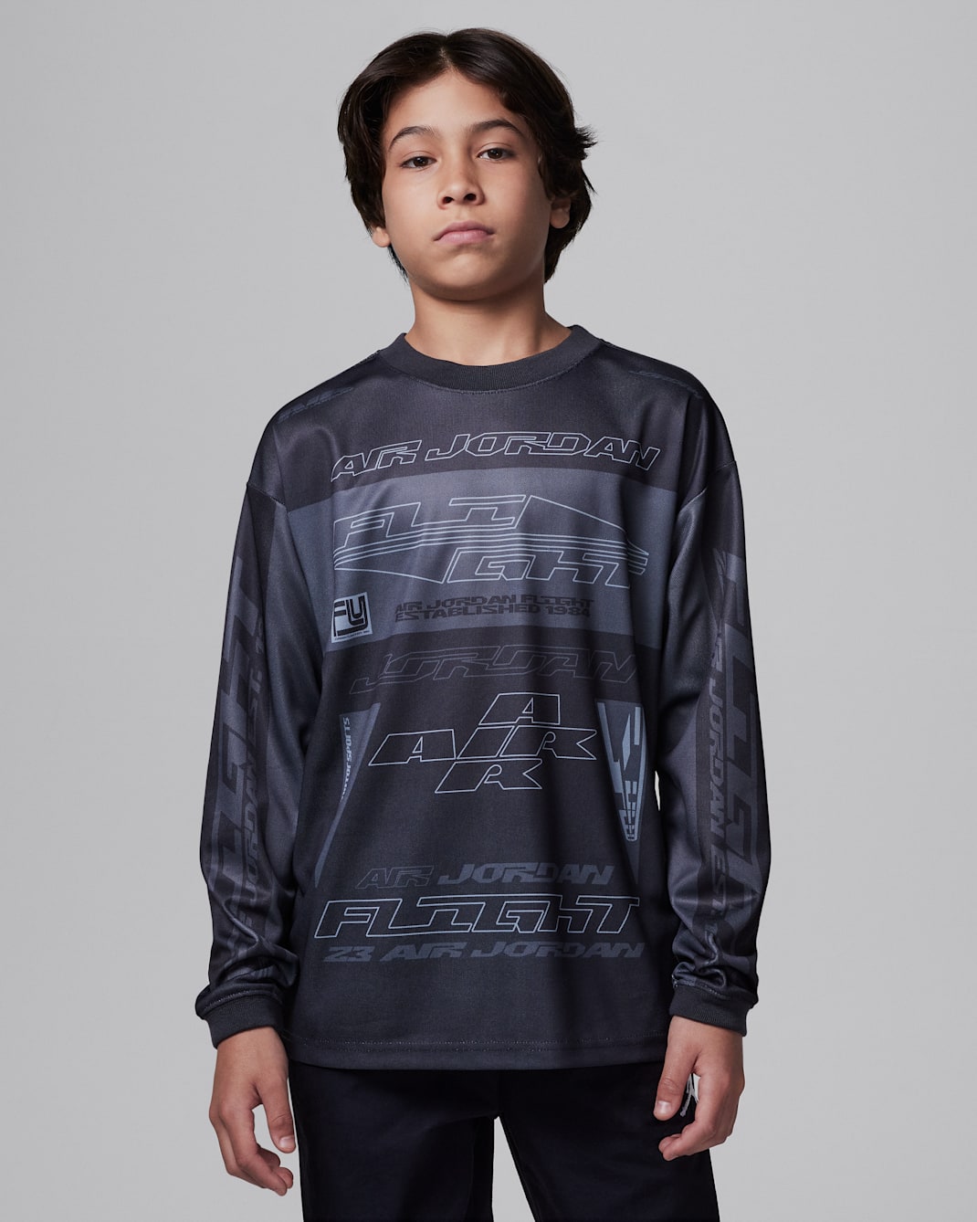 T-shirt manches longues en jersey Dri-FIT Motorsports Jordan MVP pour ado - Noir