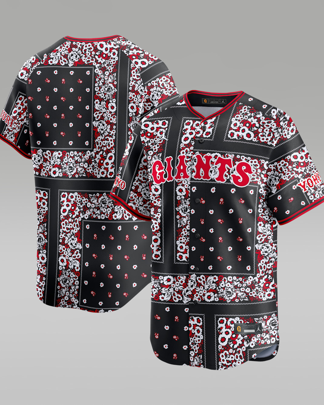 Tokyo Yomiuri Giants x Jordan Exclusive Collection Replica Men's Replica Jersey - Black