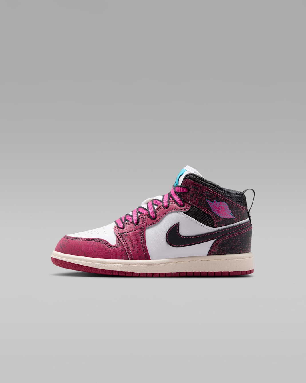 Sapatilhas Jordan 1 Mid SE para criança - Sweet Beet/Off Noir/Branco/Rosa Desert