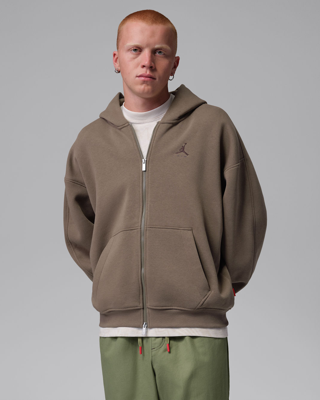 Jordan Brooklyn Men's Oversized Fleece Full-Zip - Palomino/Dark Cinder