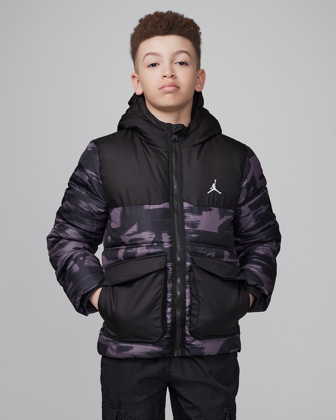 Jordan Big Kids' Faux Down Jacket - Iron Grey