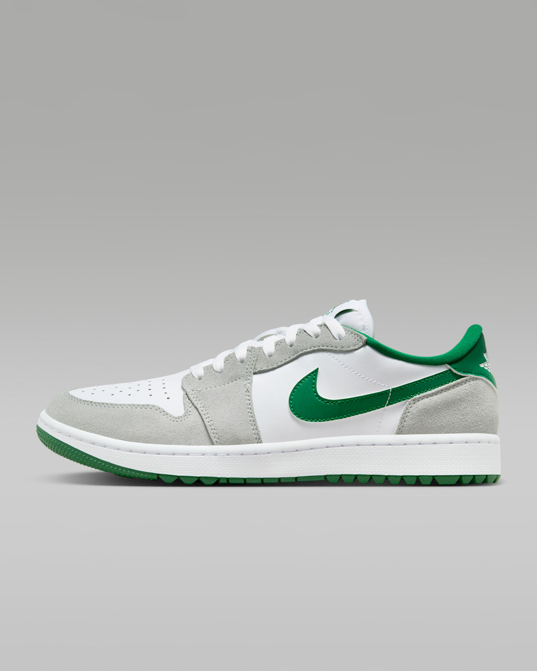 Air Jordan 1 低筒 G 高爾夫鞋 - 白色/Light Smoke Grey/Pine Green