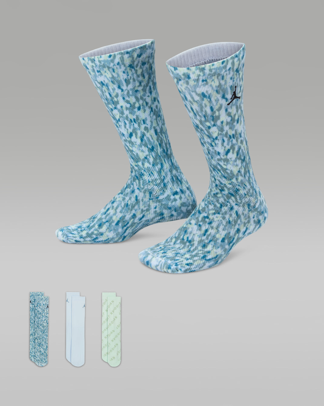 Calcetas Jordan MJ Essentials Poolside para niños talla grande (3 pares) - Gris azulado