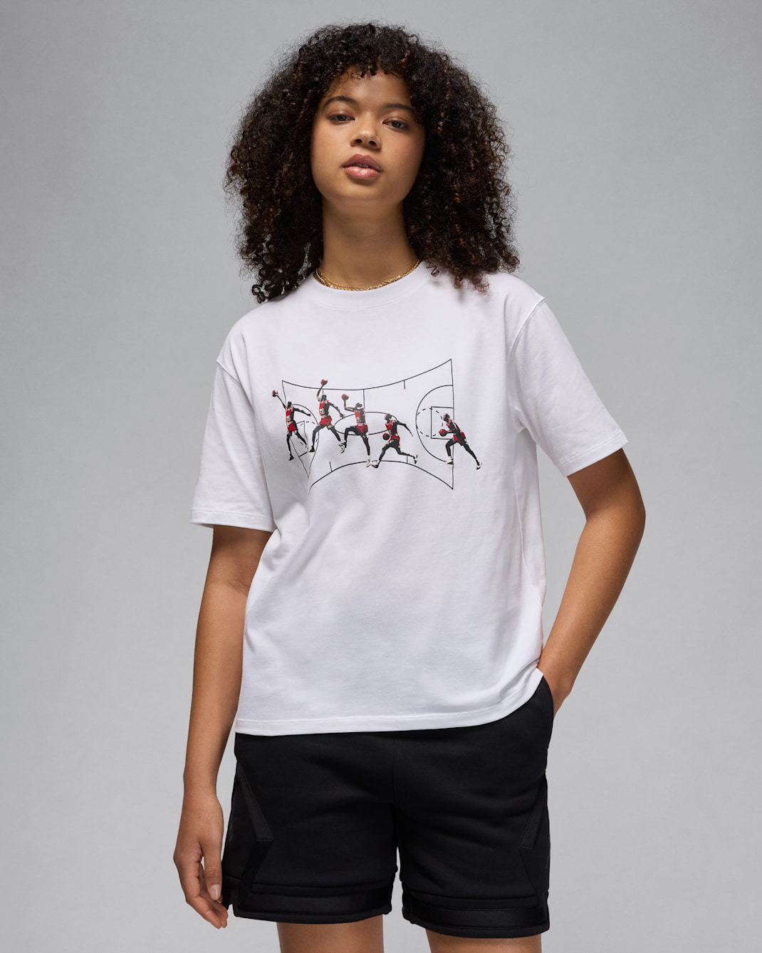 Jordan Women's Graphic Girlfriend T-Shirt - White/Dark Smoke Grey