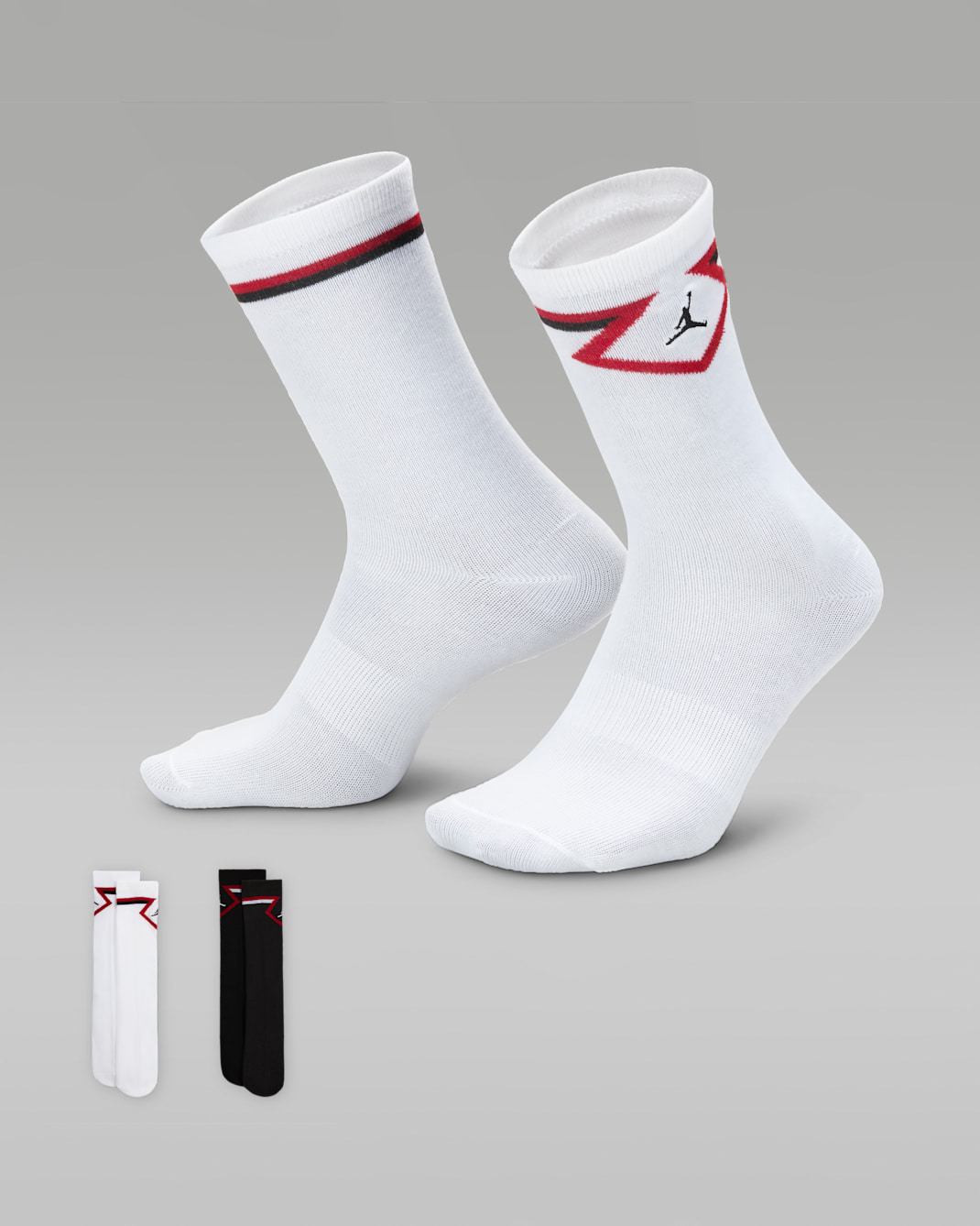 Jordan Big Kids' Diamond High Crew Socks (2 Pairs) - Black