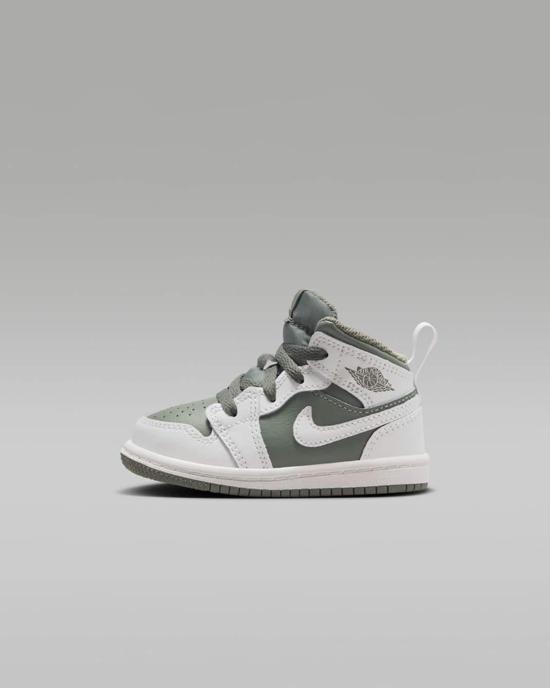 Jordan 1 Mid Schuh für Babys und Kleinkinder - Summit White/Vintage Lichen