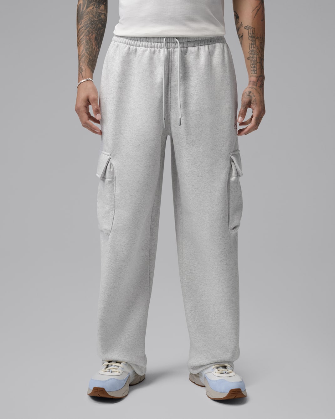 Jordan Brooklyn Men's Oversized Fleece Cargo Trousers - Neutral Grey/Heather/Light Smoke Grey