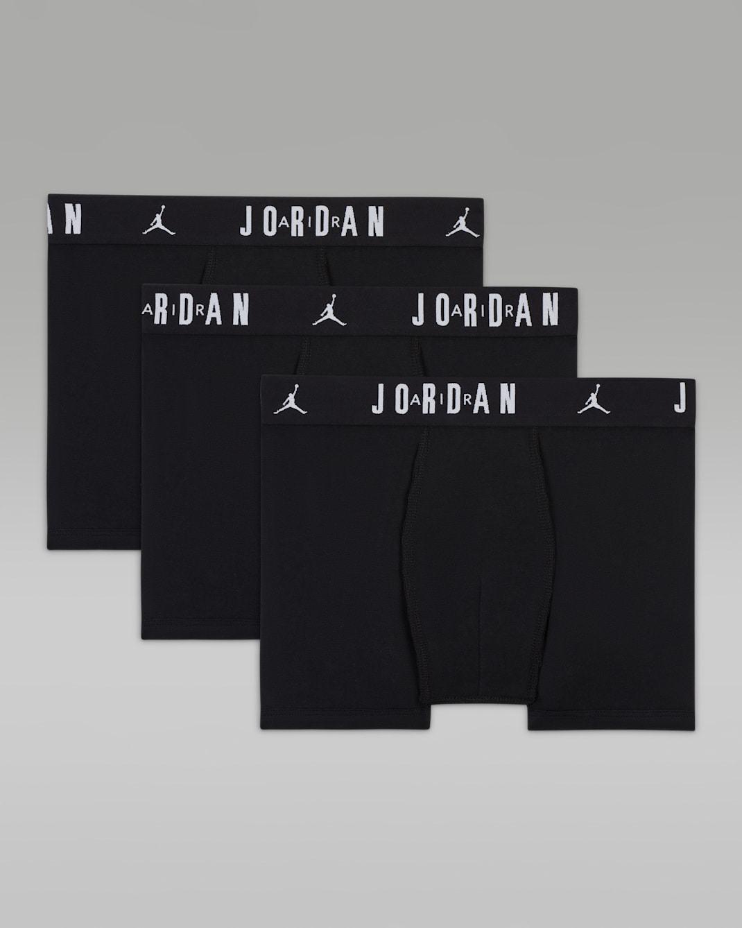 Jordan Older Kids' Flight Cotton Boxer Briefs (3-Pack) - Black