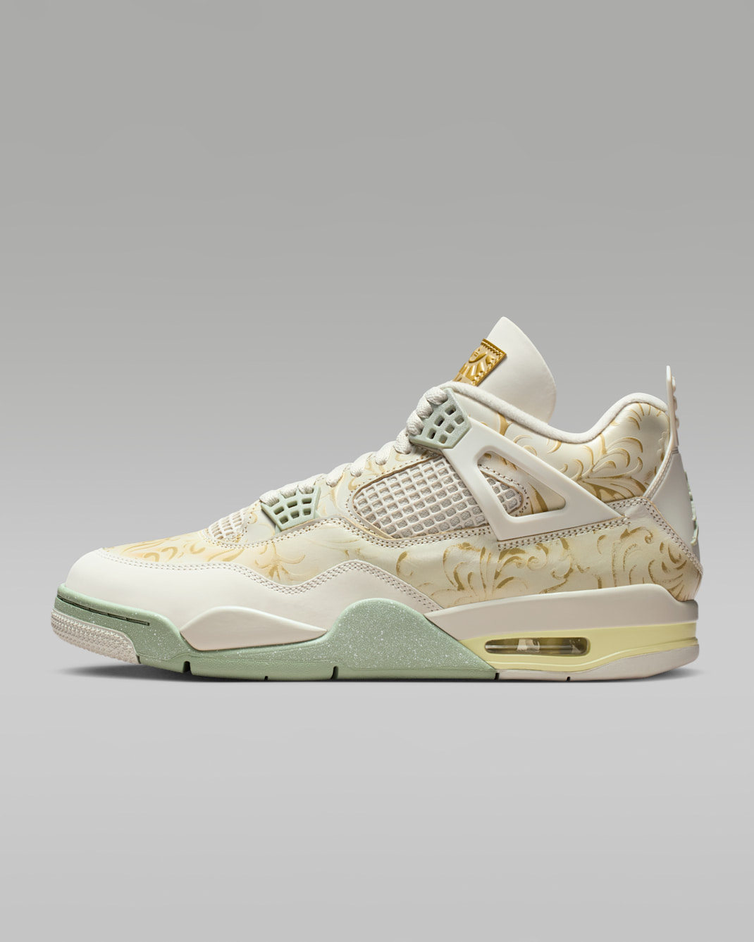 Tenis para hombre Air Jordan 4 Retro SE "Somos Eternos" - Perla suave/Oro metalizado/Hueso claro/Horizonte jade