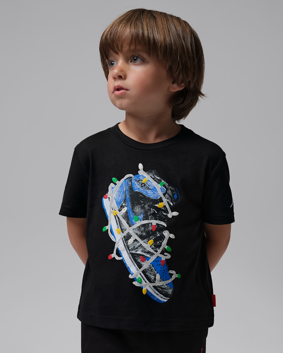 Playera AJ1 infantil Jordan - Negro/Negro/Rojo gimnasio