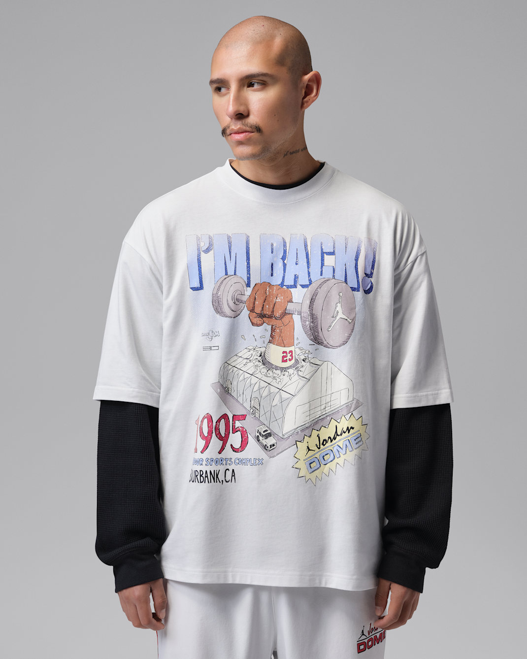 Jordan Dri-FIT Dome Jam Sport Men's Crew-Neck T-Shirt - Summit White/Aluminium