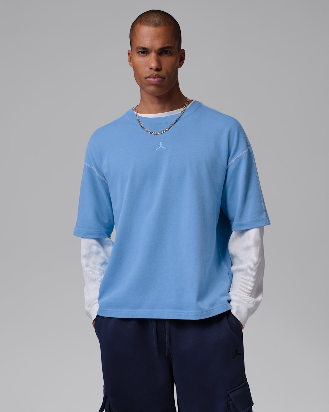 Jordan Flight Men's Heavyweight Short-Sleeve Top - Blue Beyond/Sail/Blue Beyond