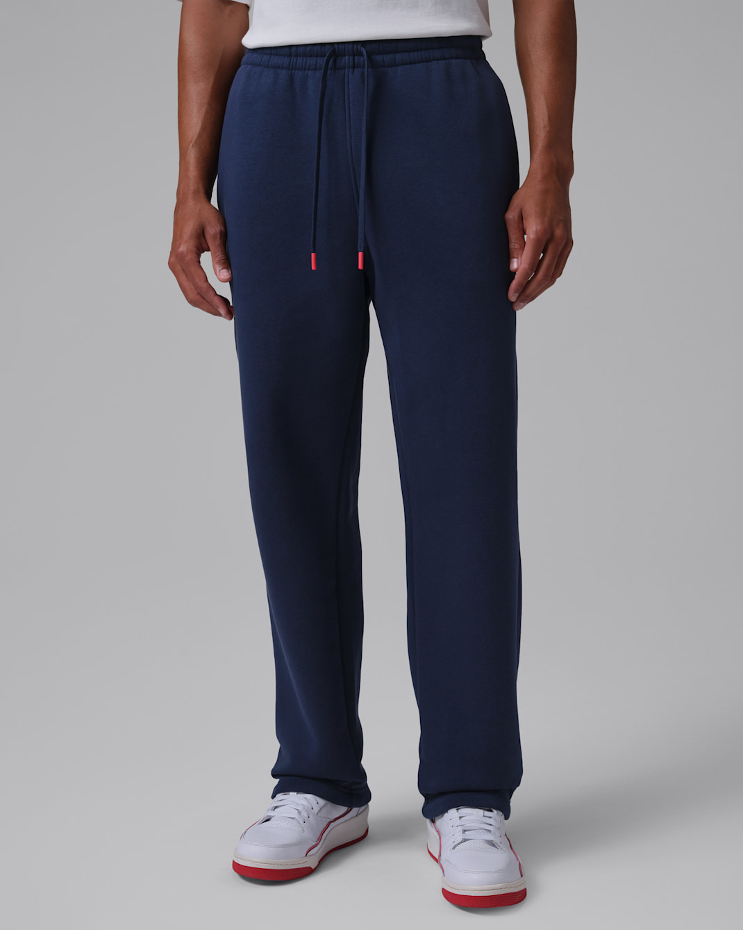 Jordan Brooklyn Men's Statement Fleece Open-Hem Trousers - College Navy/University Red