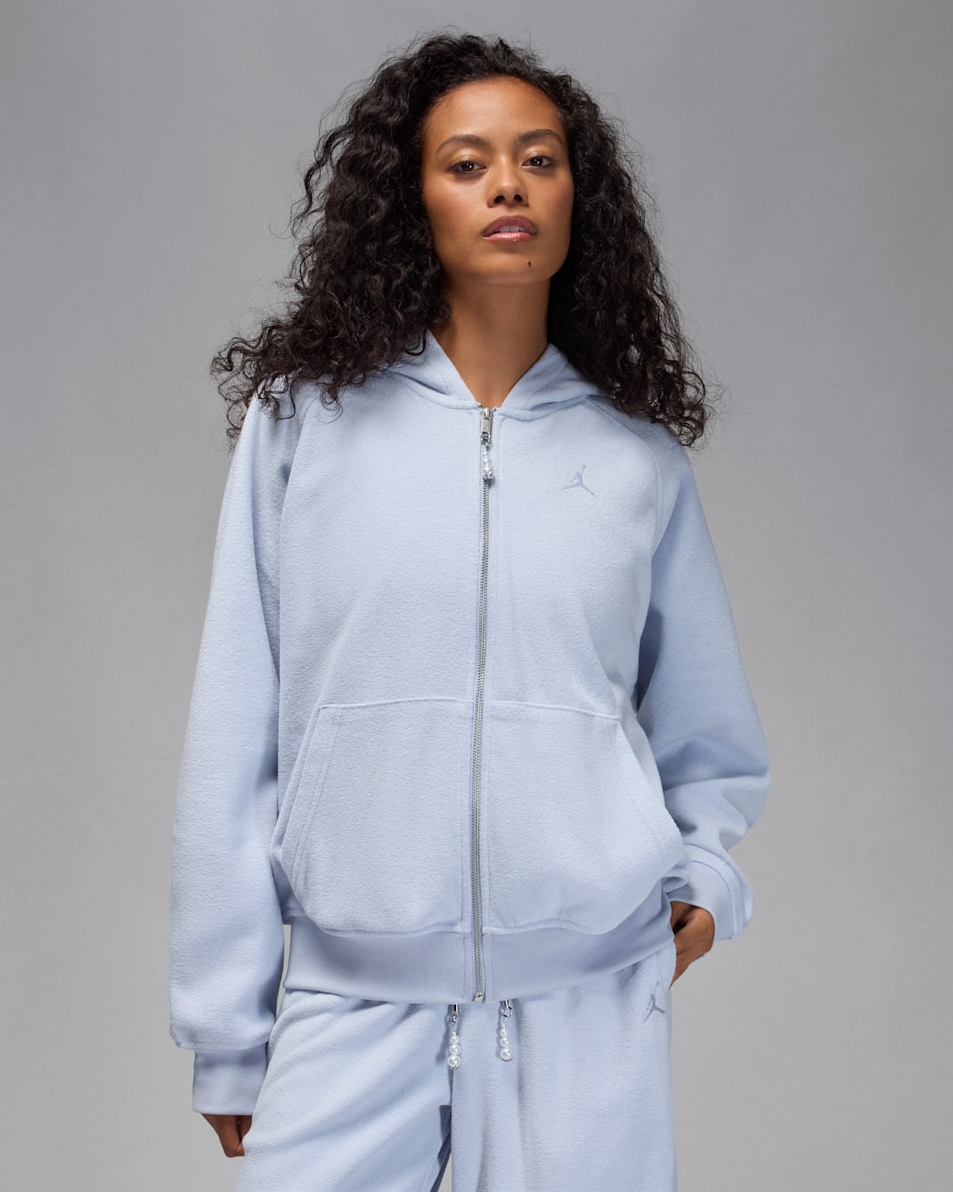 Sudadera con gorro y cierre completo para mujer Jordan Flight Fleece - Fantasma/Fantasma