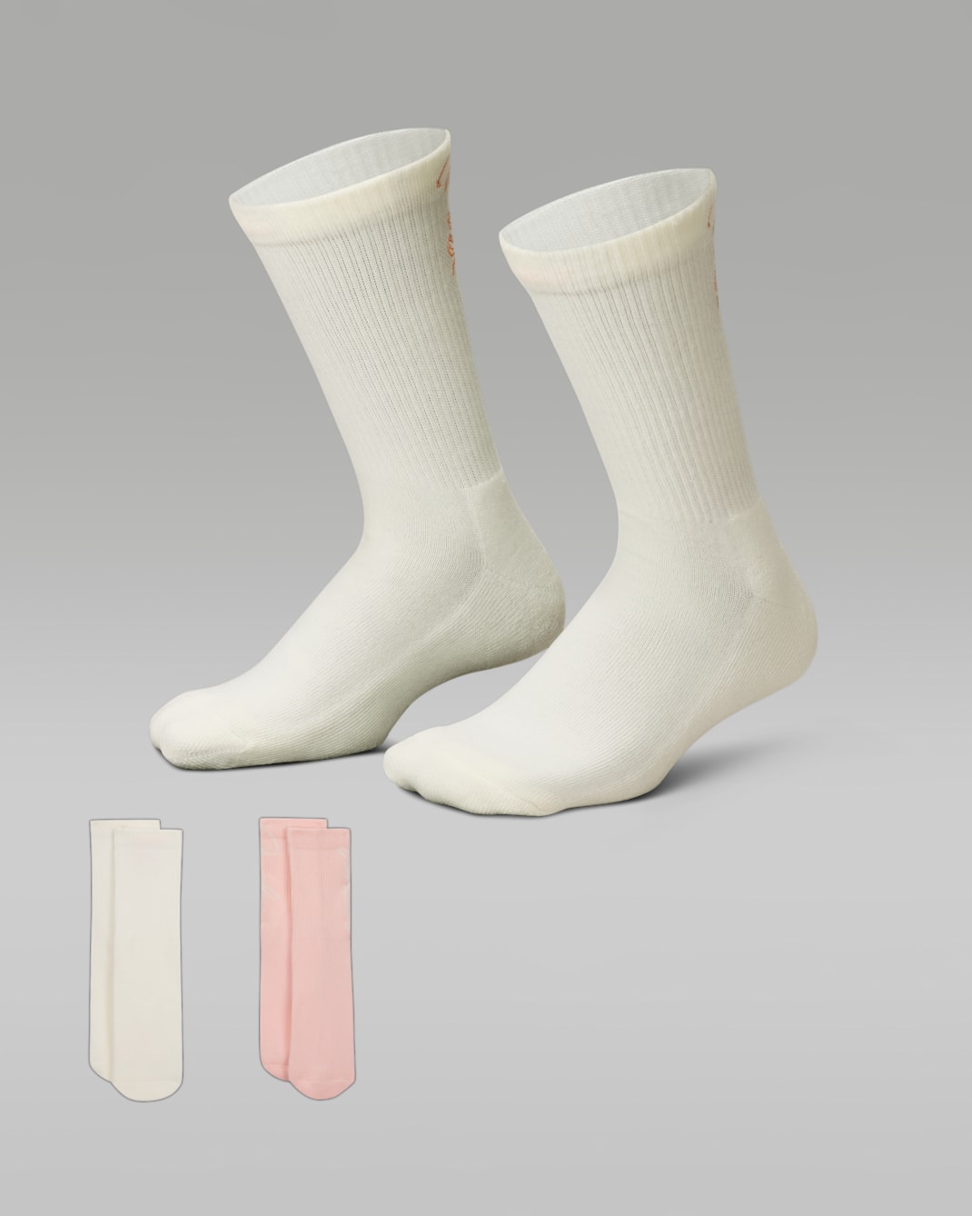 Jordan Big Kids' Sparkle Mesh Half Crew Socks (2 Pairs) - Sail