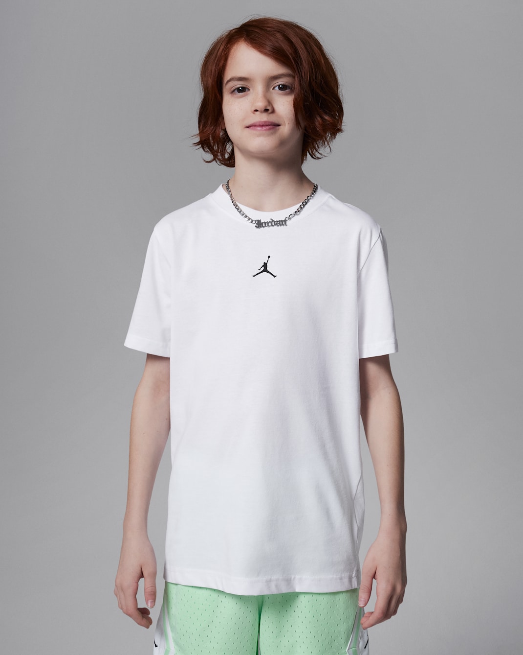조던 드라이 핏 스포츠 주니어 코어 티셔츠 - 화이트