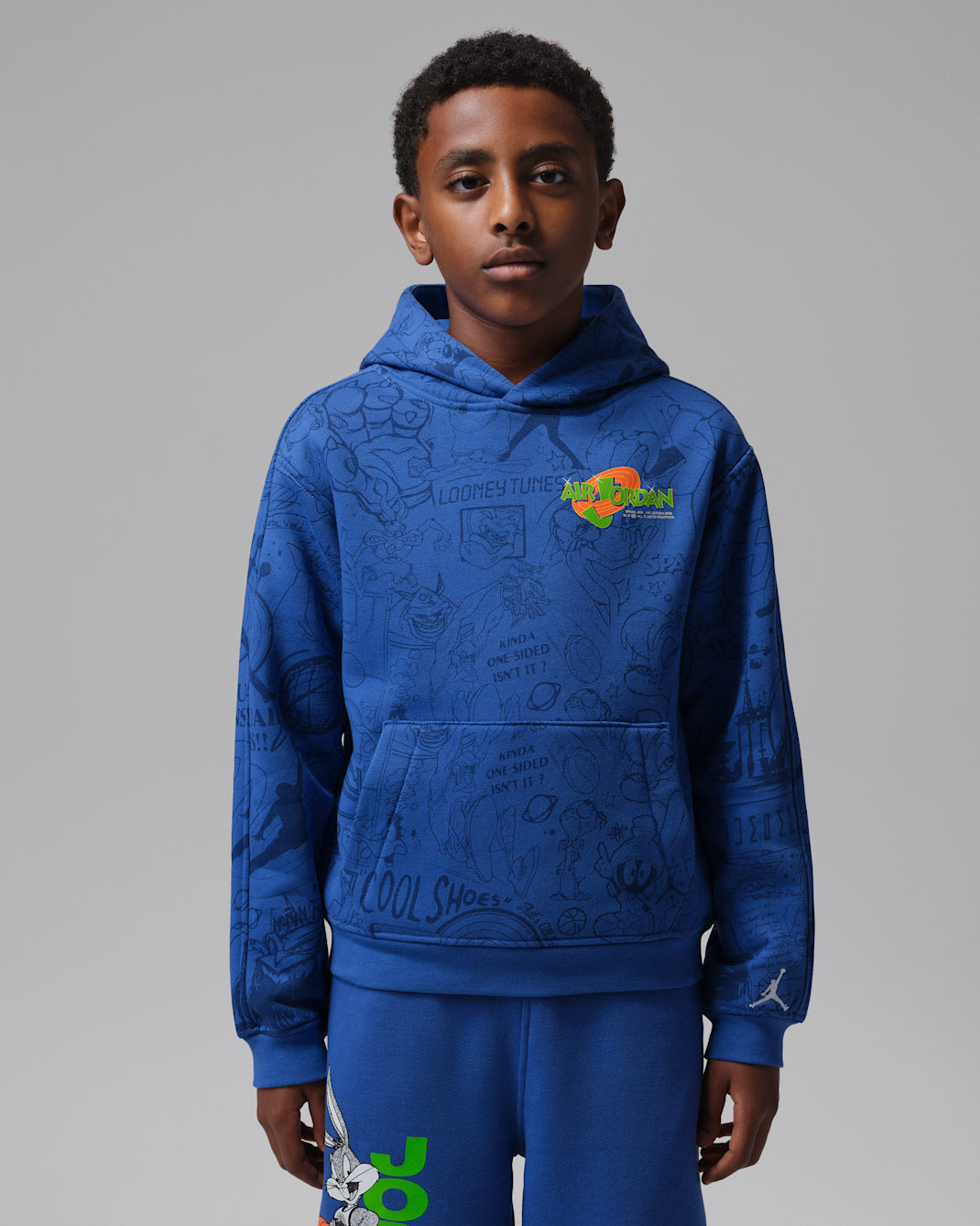 Jordan Big Kids' Space Jam Printed Pullover Hoodie - Varsity Royal