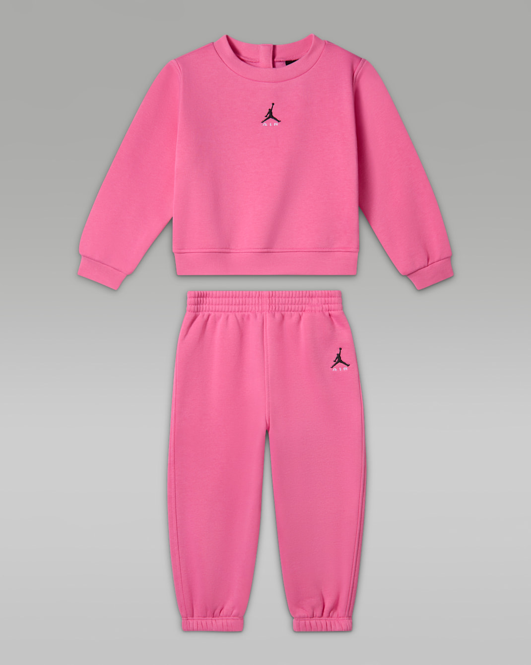 Ensemble deux pièces avec haut col ras-du-cou Jordan Brooklyn Fleece pour bébé (12-24 mois) - Gym Pink