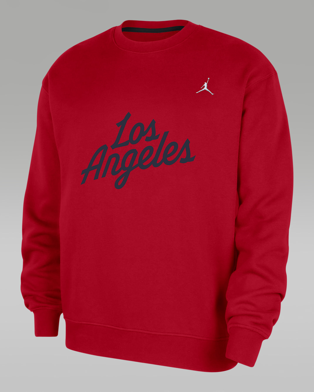 LA Clippers Statement Essentials Men's Jordan NBA Fleece Crew-Neck Sweatshirt - University Red/White