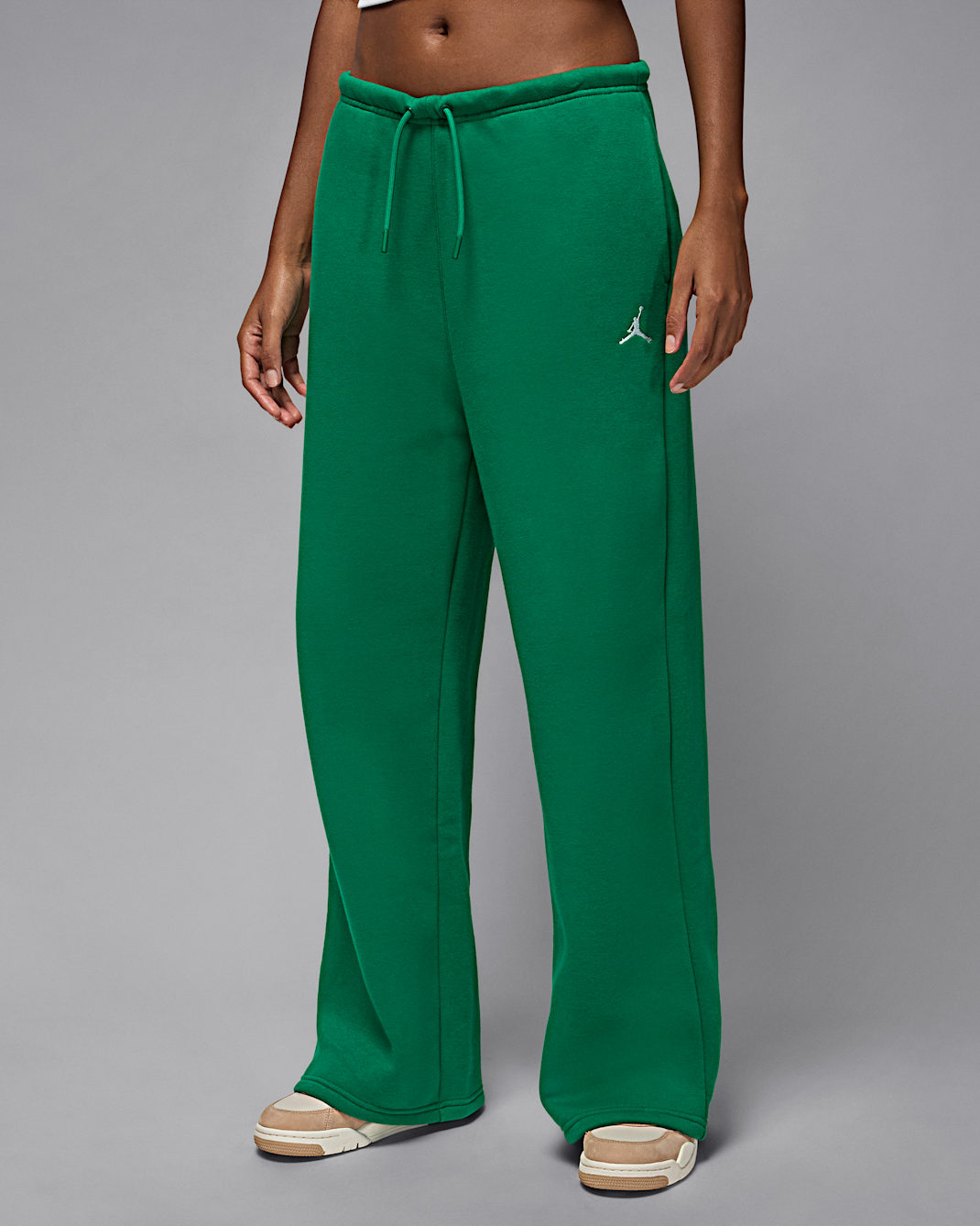 Jordan Brooklyn Fleece Women's Open-Hem Trousers - Malachite/White