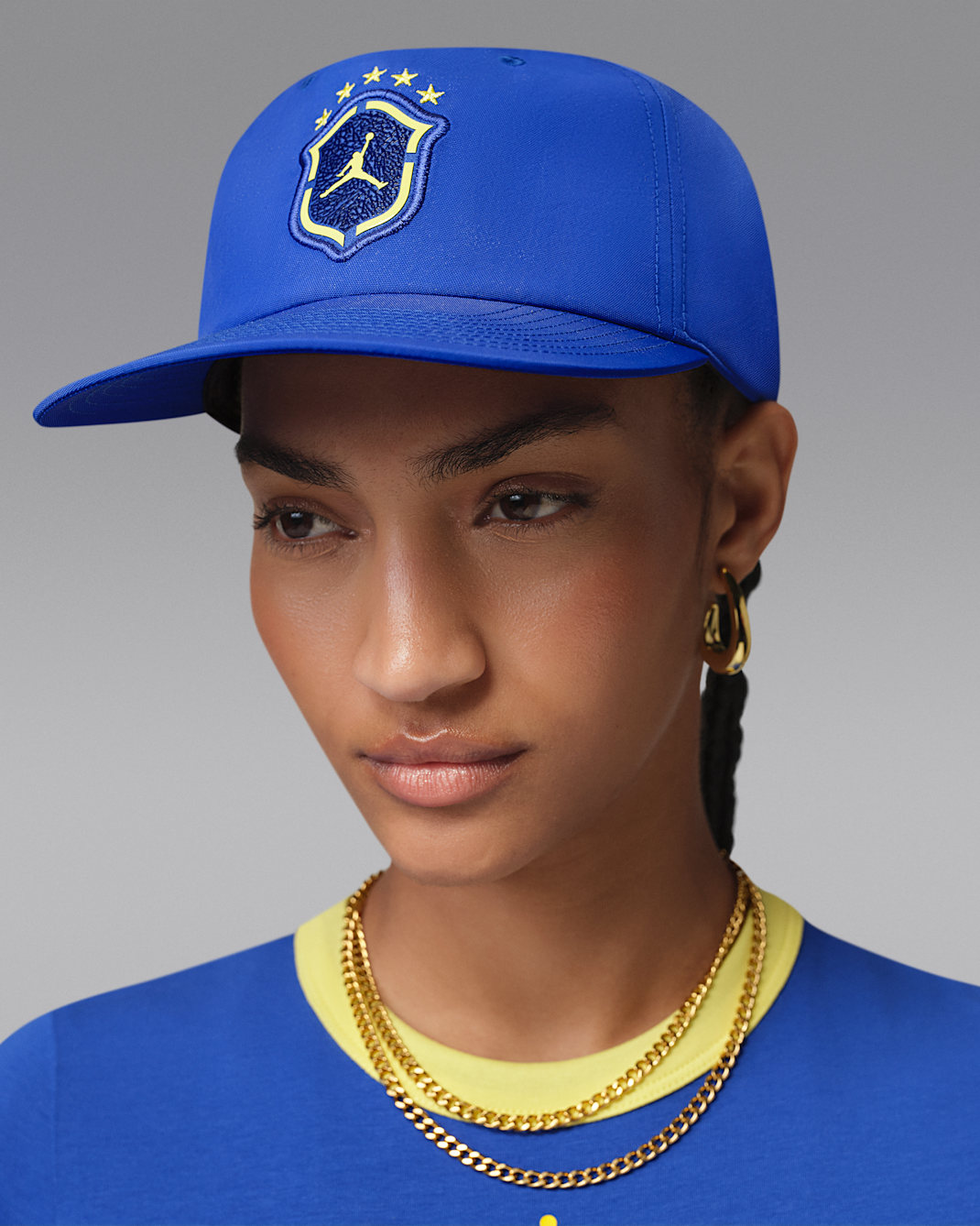 Jordan Pro Unstructured Flat-Bill Hat - Old Royal/Lucky Green/Yellow Pulse