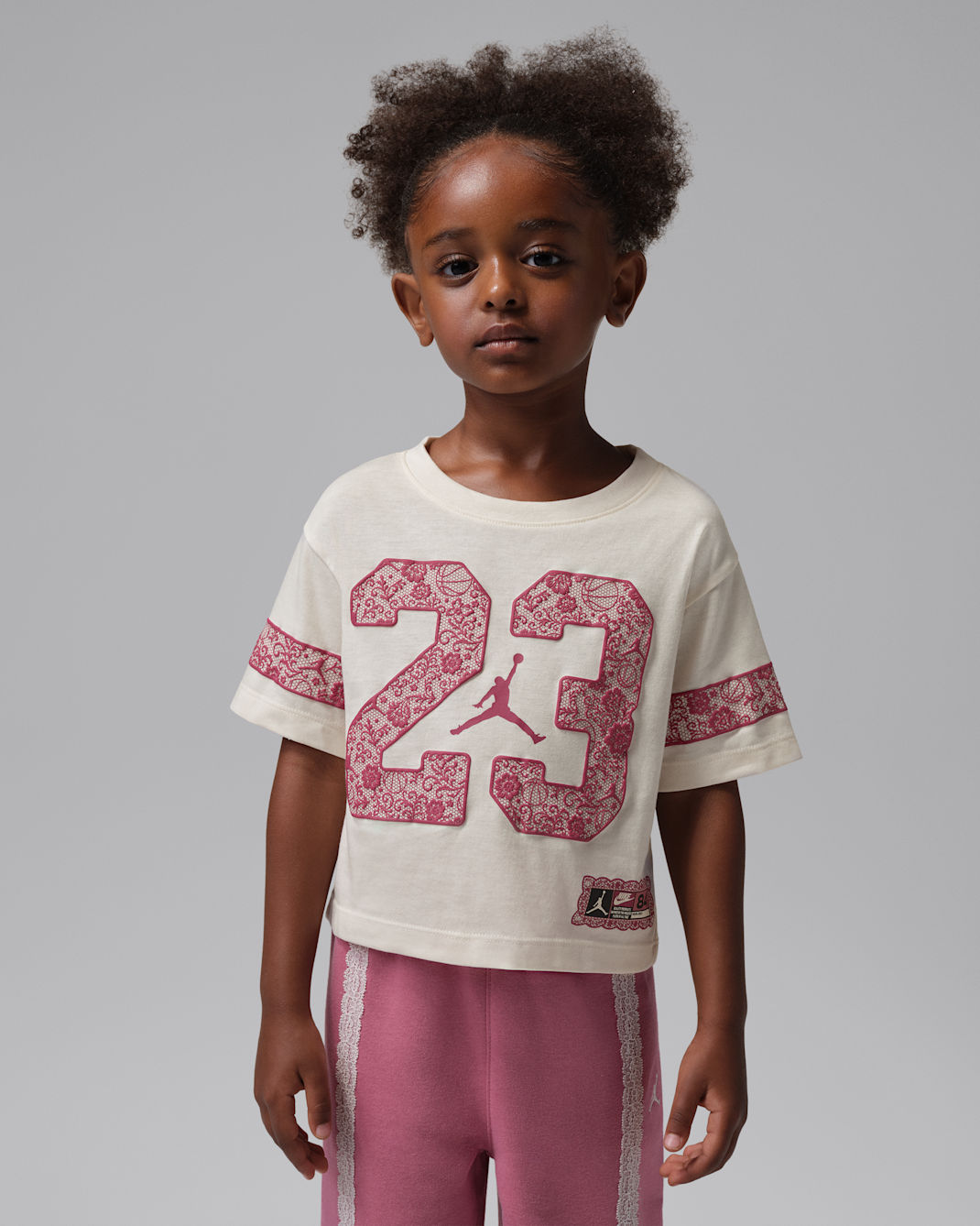Jordan Little Kids' Floral Lace T-Shirt - Chalk