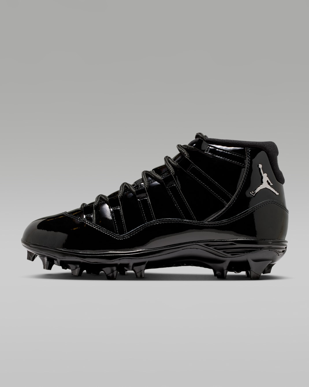 Jordan 11 Mid TD Men's Football Cleats - Black/Anthracite/Metallic Silver