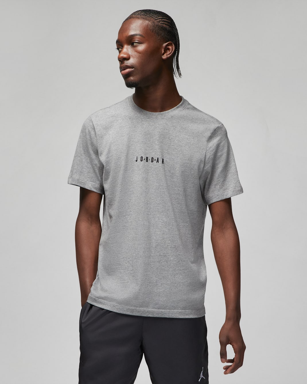 Playera para hombre Jordan Air - Carbono jaspeado/Negro/Negro