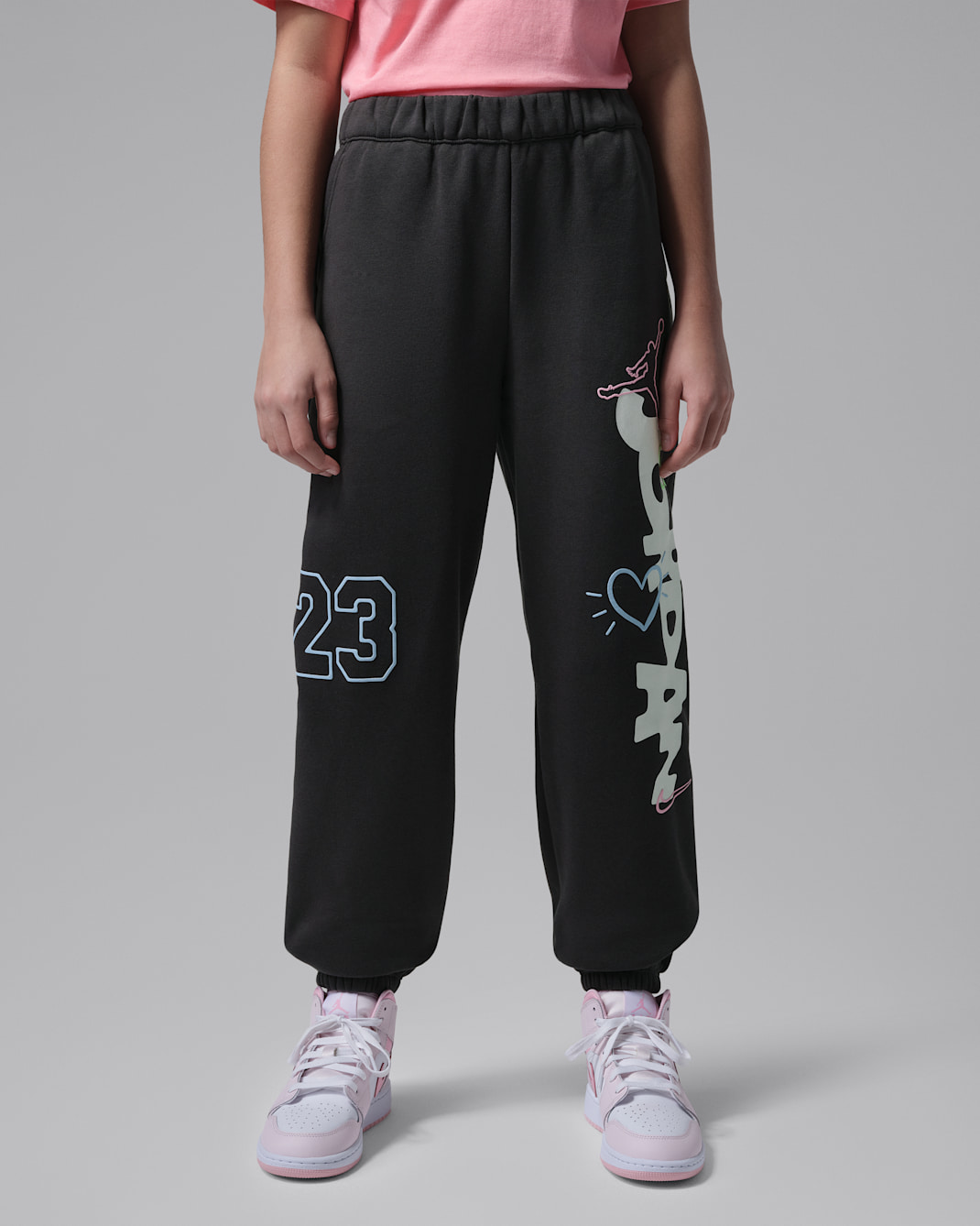 Pants de tejido Fleece Jordan para niños talla grande Love is in the Air - Sombrío apagado