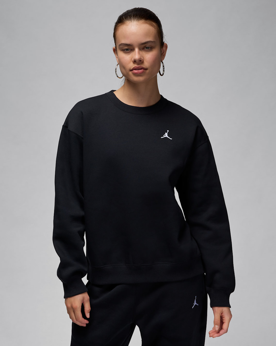 Jordan Brooklyn Fleece Women's Crew-Neck Sweatshirt - Black/White