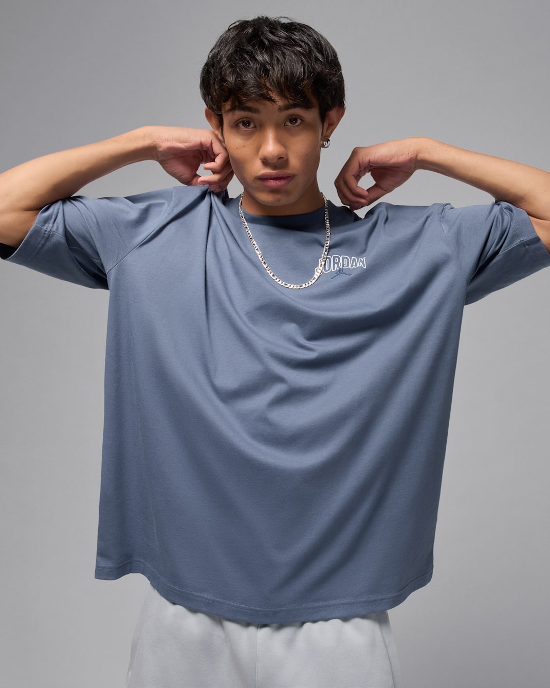 Jordan Brooklyn Men's Oversized Short-Sleeve T-Shirt - Diffused Blue/White/Midnight Navy