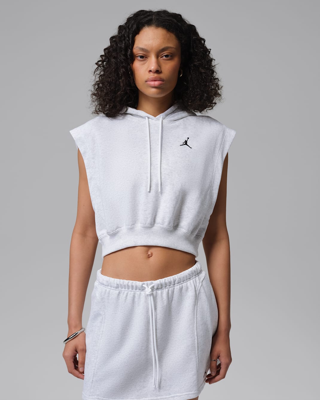 Playera de French Terry para mujer Jordan Brooklyn Fleece - Abedul jaspeado/Negro