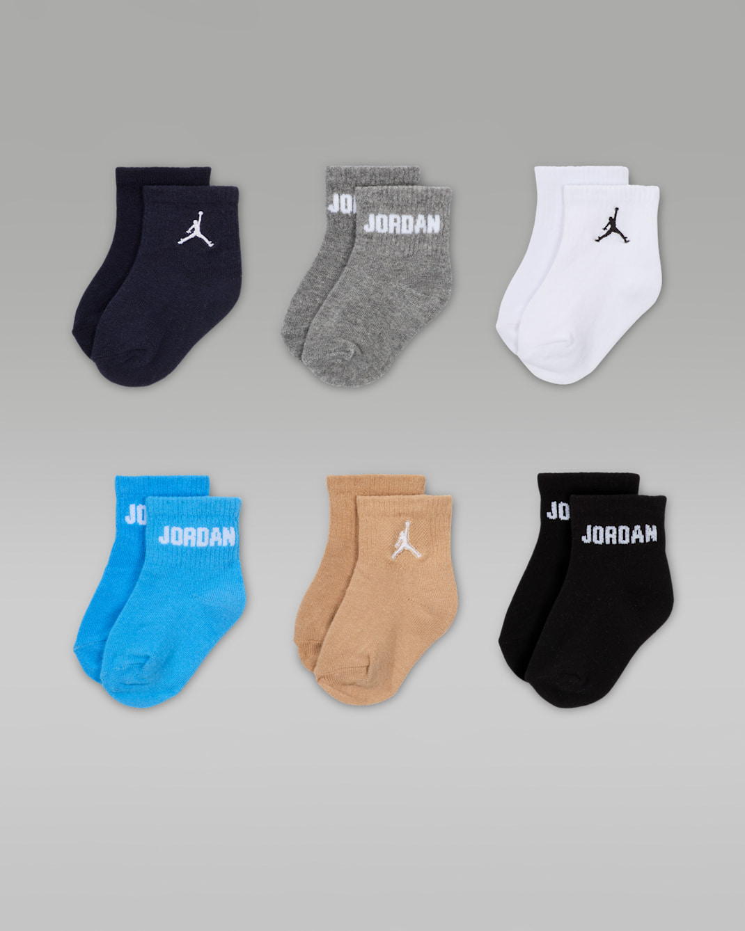 Jordan Everyday Essentials Baby /Toddler Ankle Socks (6 Pairs) - Obsidian/Obsidian