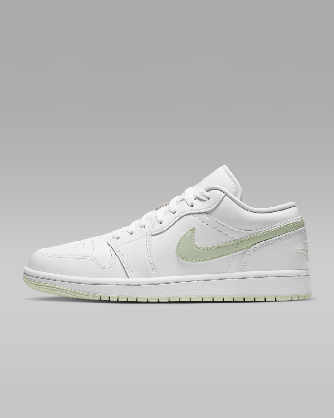 Air Jordan 1 Low Women's Shoes - White/Volt Tint