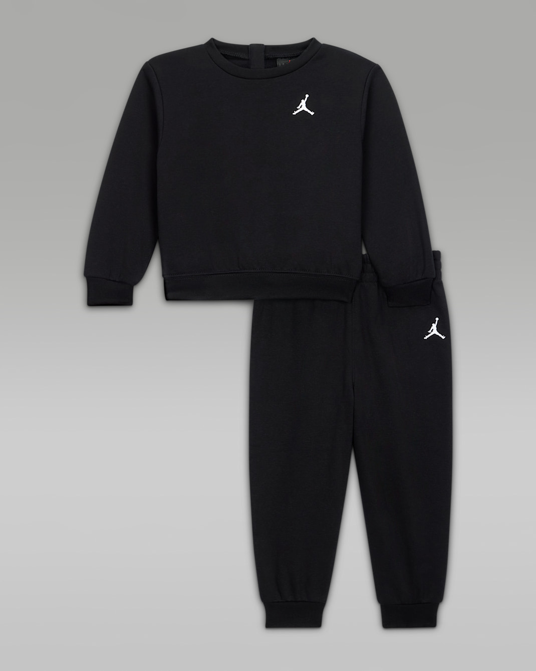 Conjunto de 2 peças com camisola de gola redonda Jordan Brooklyn Fleece para bebé (12-24 meses) - Preto