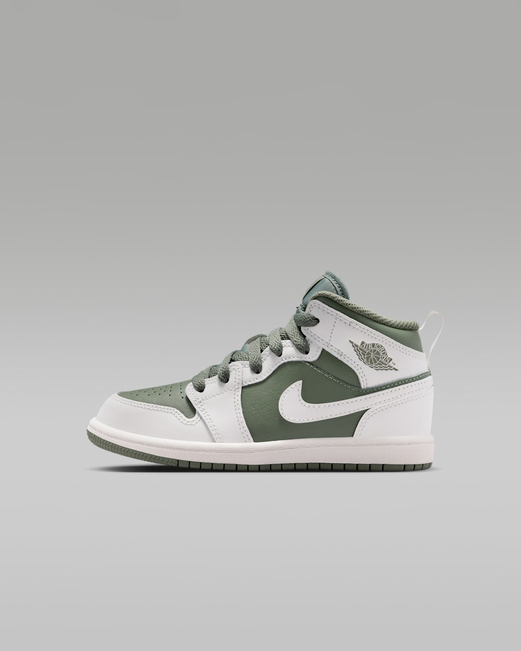 Jordan 1 Mid Schuh für jüngere Kinder - Summit White/Vintage Lichen