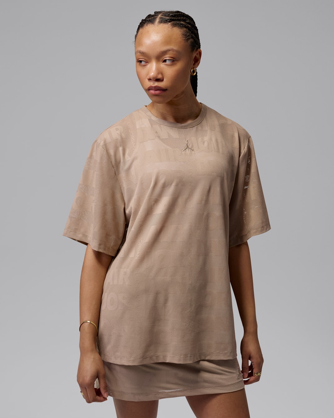 Playera de tejido Knit abierta para mujer Jordan Flight - Caqui