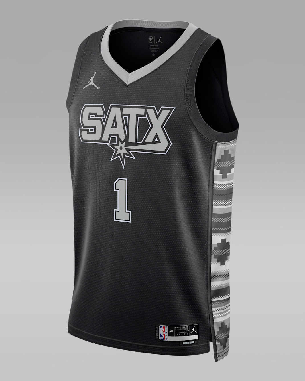 San Antonio Spurs Statement Edition Men's Jordan Dri-FIT NBA Swingman Jersey - Black/Flat Silver