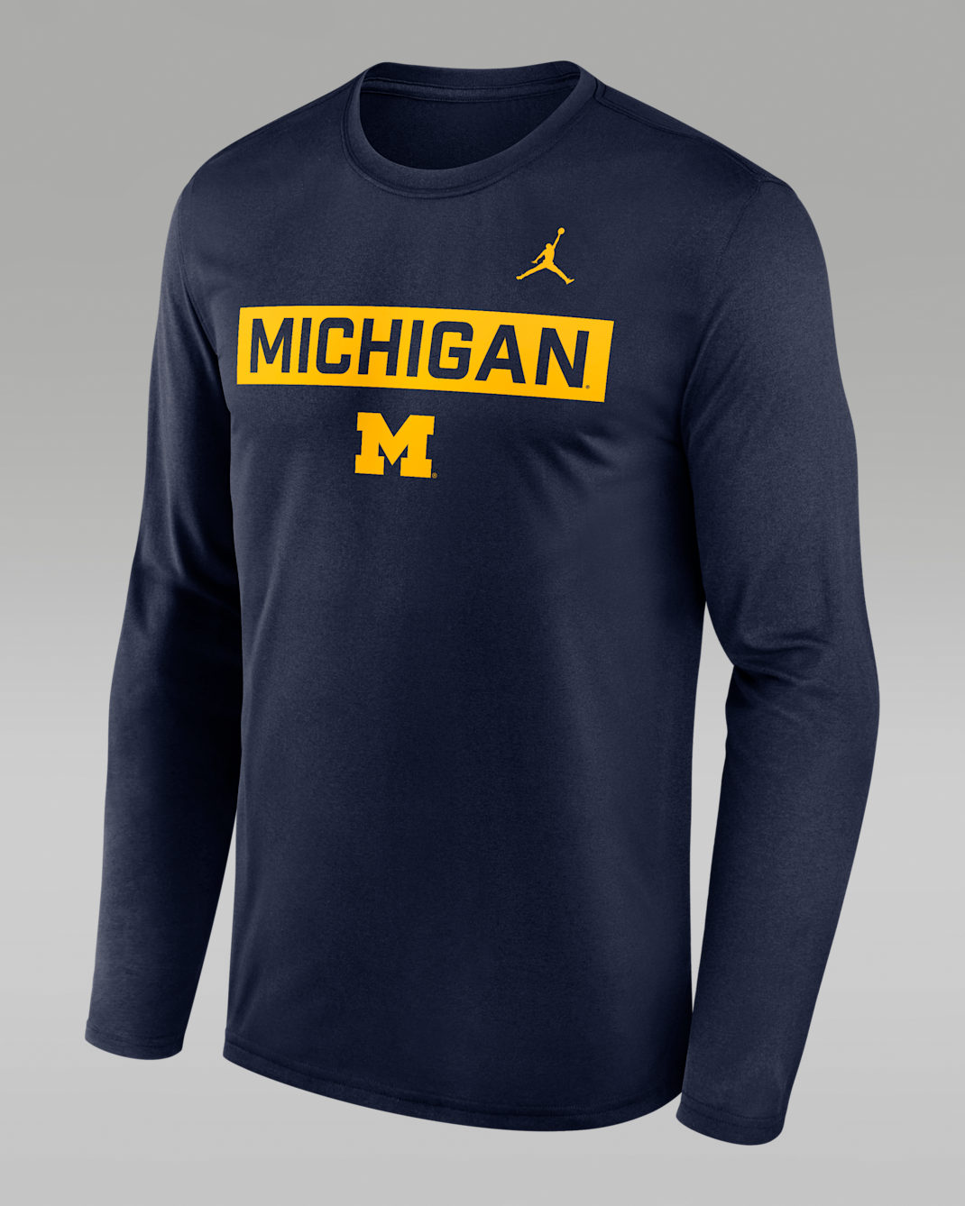 Michigan Primetime Legend 2-Hit Men's Jordan Brand Dri-FIT College Long-Sleeve T-Shirt - Navy