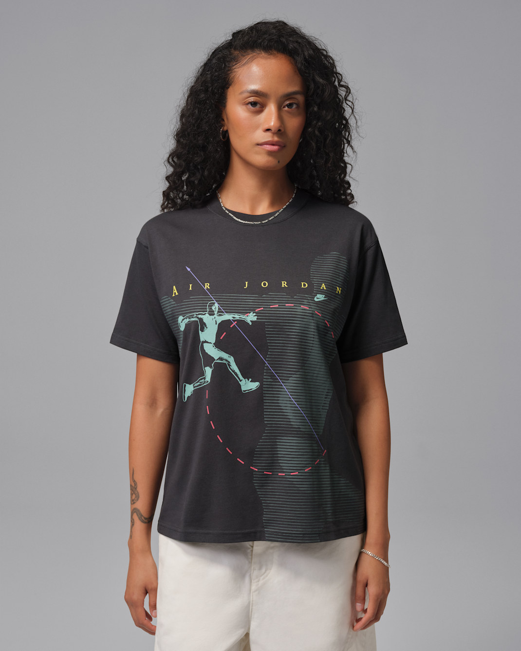 Jordan Flight Women's Graphic T-Shirt - Dark Smoke Grey/Black