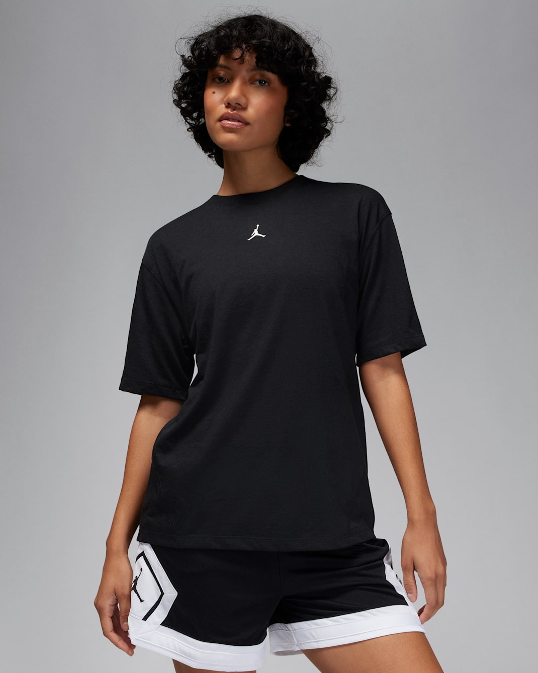 Jordan Sport Women's Diamond Short-Sleeve Top - Black/White