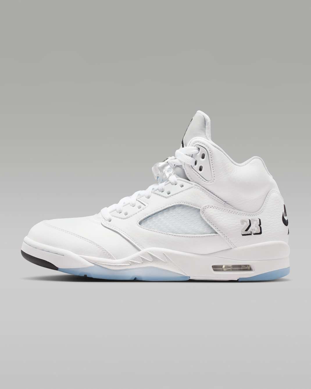 Air Jordan 5 Retro Men's Shoes - White/Metallic Silver/Black