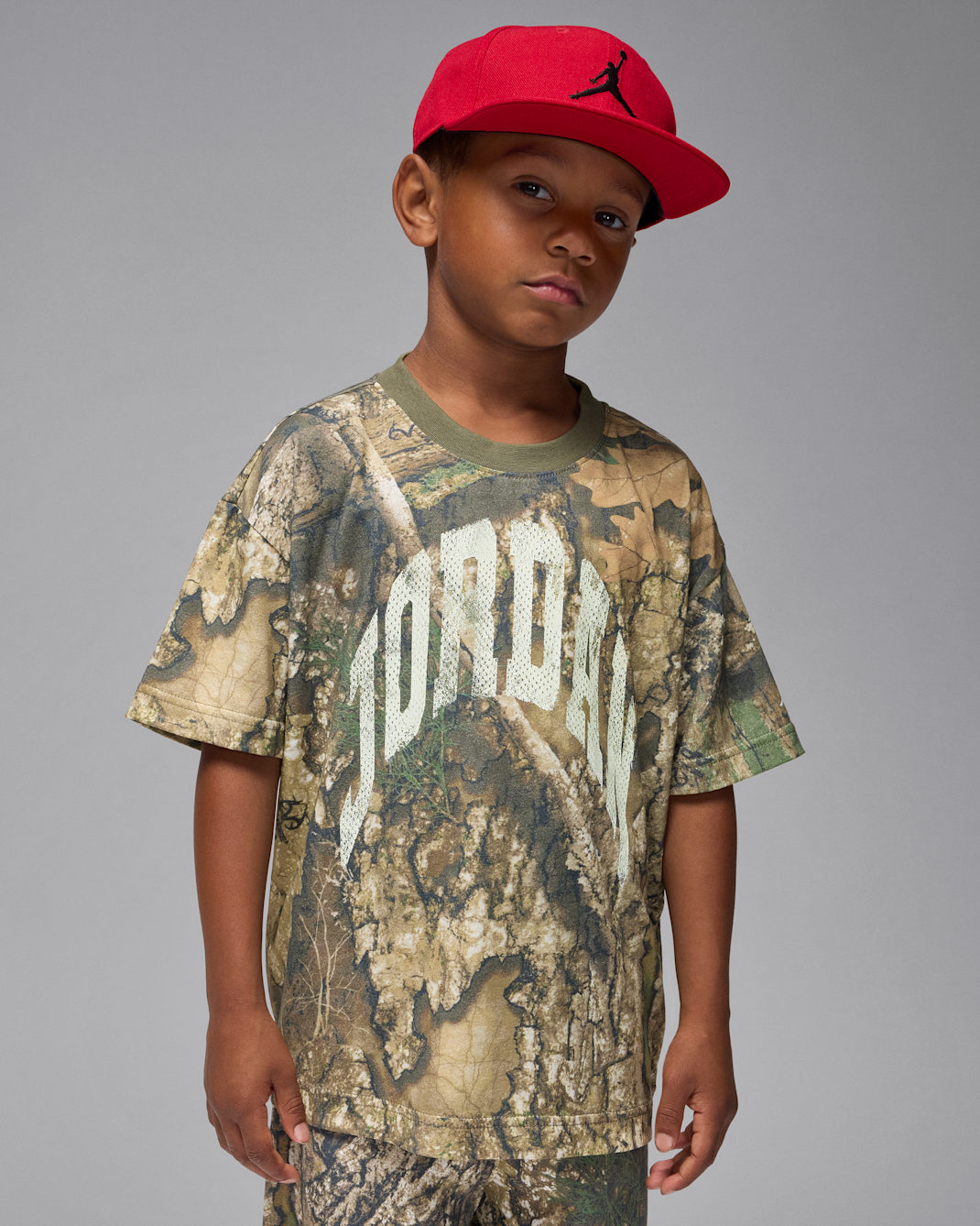 Jordan MVP Little Kids' Distressed Wordmark T-Shirt - Medium Olive